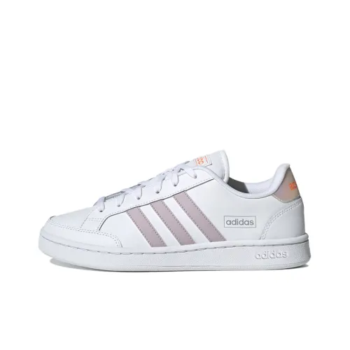 Adidas Neo GRAND COURT SE Slip-resistant Abrasion-resistant Low Top Skateboard Shoes Women's White Gray Adidas Neo GRAND COURT SE Противоскользящие Износостойкие Низкие Кеды для Скейтбординга Женские Белые Серые