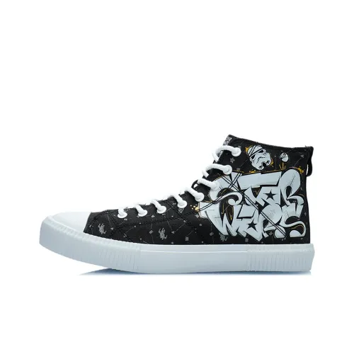 Star Wars x LiNing Disney Легкие и Дышащие Высокие Кроссовки для Скейтбординга Мужские Черные