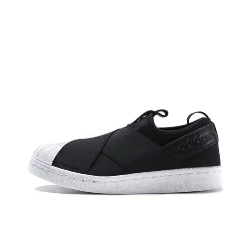 Adidas Originals Superstar SlipOn Low Топ Скейтборд Кроссовки Женские Черный Белый