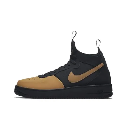 Nike Air Force 1 Slip-Resistant MID Скейтбординг Кроссовки Top Unisex Черный Коричневый
