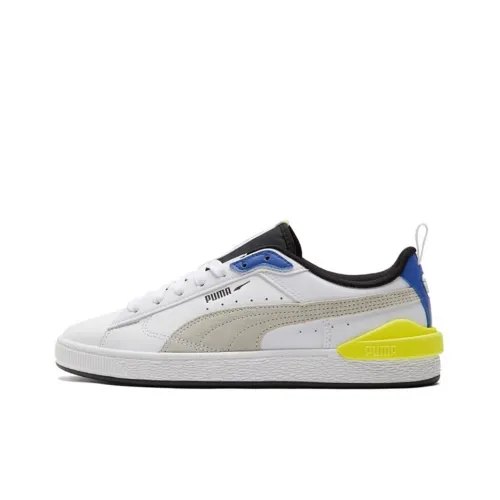 PUMA Suede Bloc LTH Low Top Скейтборд Кроссовки Унисекс Белый Синий Желтый