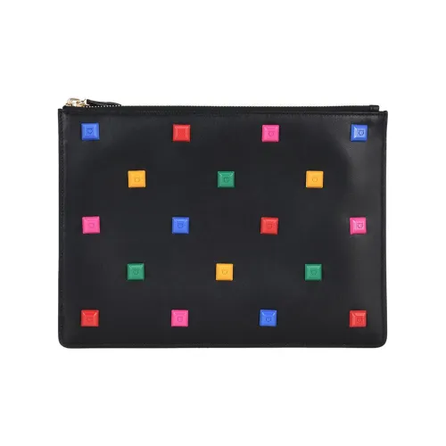 FERRAGAMO Коровья кожа Косметичка Клатч Женский Черный