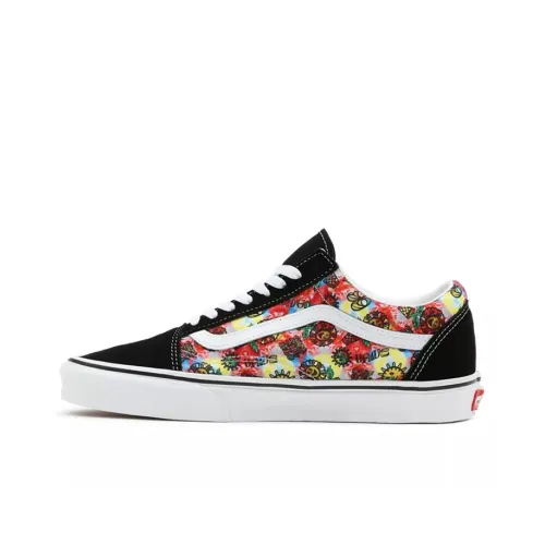 Vans Old Skool Tie Dye Износостойкий и Легкий Низкий Топ Скейтборд Кроссовки Унисекс Черный с Принтованным Дизайном