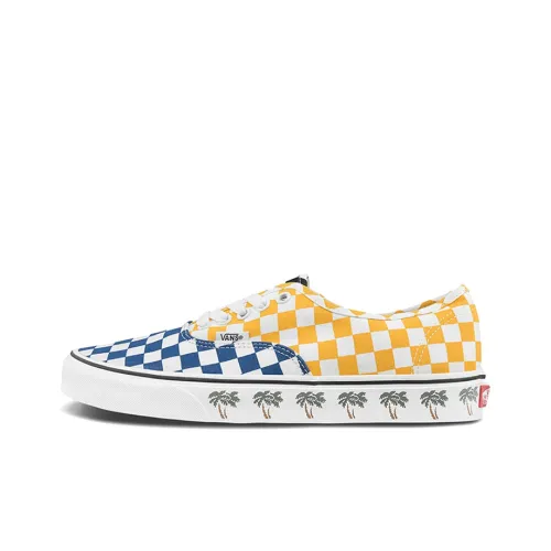 VANS Authentic Series Низкие Кроссовки для Скейтбординга Унисекс Синие Желтые