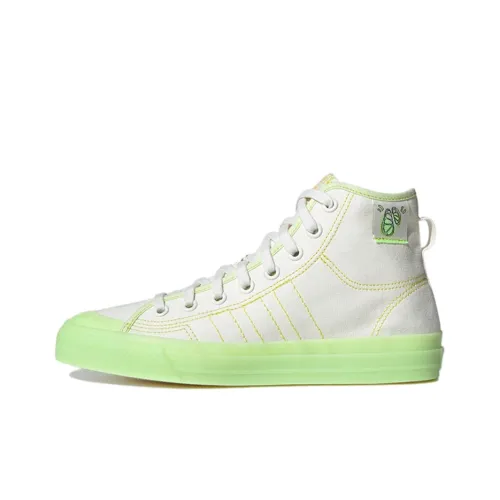 Adidas Originals Nizza Hi Rf Устойчивые к истиранию Дышащие Высокие Кроссовки для скейтбординга Унисекс Бежевые