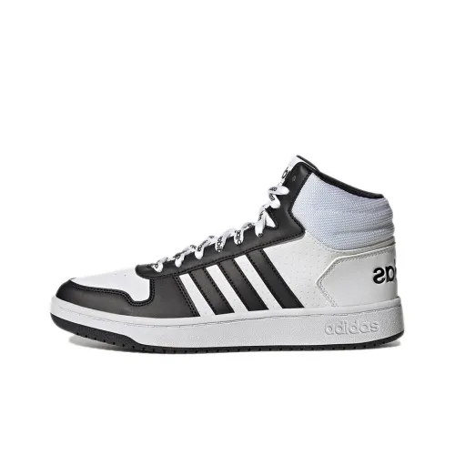 ADIDAS NEO MID Slip-Resistant Abrasion-Resistant MID Skateboarding Shoes Unisex White Black