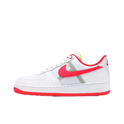 Nike Air FORCE 1 Белый Яркий Малиновый Non Slip Легкий Низкий Топ Скейтбординг Кроссовки Мужские Белый Красный