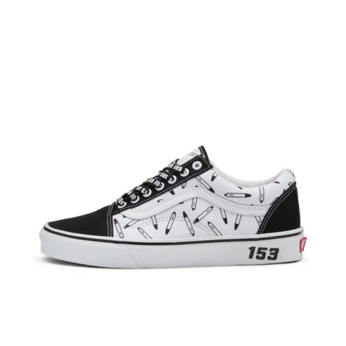 VANS Old Skool Collection Низкие Кроссовки для Скейтбординга Унисекс Черный Белый Граффити