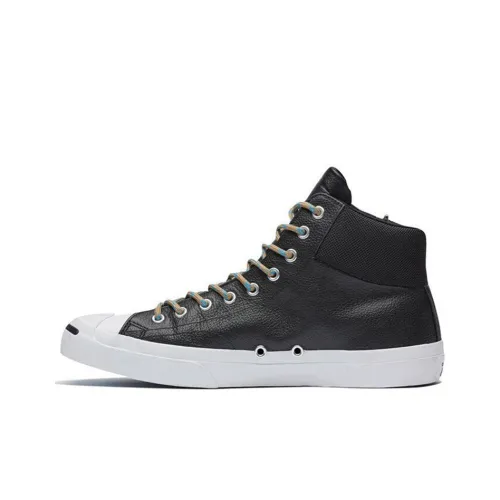 Конверс Jack Purcell Slip-Resistant Abrasion-Resistant High Top Skateboard Shoes Unisex Черный Белый
