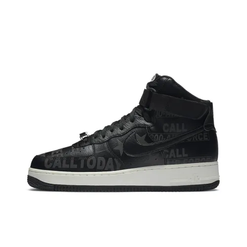 Nike Air FORCE 1 07 Премиум 'Toll Бесплатно' Противоскользящие Амортизирующие Покрытие Высокие Кроссовки для скейтбординга Мужские Черные Серые