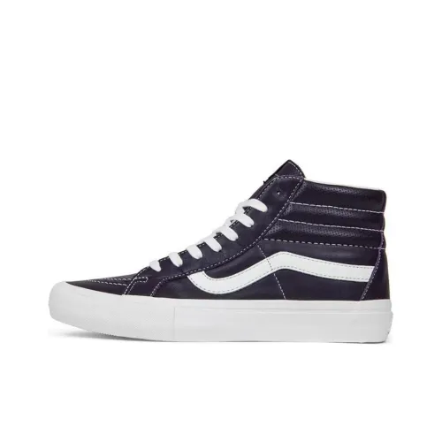 VANS Итальянская кожа Sk8 Hi Reissue High Top Скейтборд Кроссовки Унисекс Черный