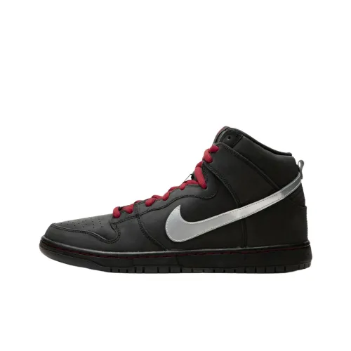 nike Dunk SB Raging Bull 3M Нескользящий Легкий Высокий Топ Скейтборд Кроссовки Мужские Черные Серебряные