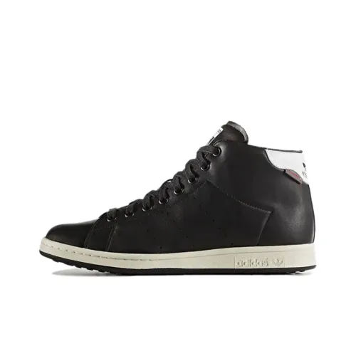 Adidas Originals StanSmith Slip-Resistant MID Топ Скейтборд Кроссовки Унисекс Ярко-Черный