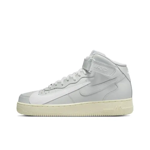 Nike Air FORCE 1 Copy Paste Slip Resistant Abrasion Resistant Легкий MID Топ Кроссовки для скейтбординга Мужской Серый белый