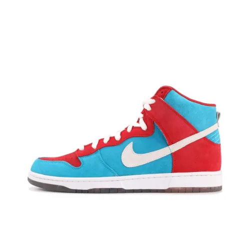 Nike Dunk SB Bloody Gums Нескользящий Легкий Высокий Топ Скейтборд Кроссовки Мужские Синий Красный Белый