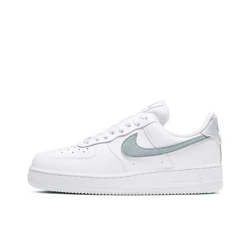 Nike Air FORCE 1 Покрытие Slip-Resistant и Abrasion-Resistant Низкие Кроссовки для скейтбординга Женские Белые Ледяной Синий