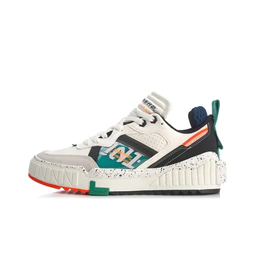 LiNing 001 UNBLOCK Противоскользящие Устойчивые к износу Низкие Кроссовки для скейтбординга Мужские Серый Зеленый