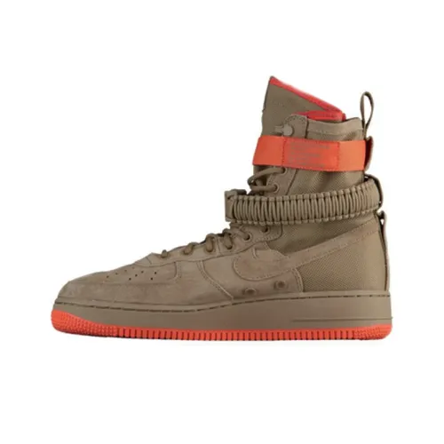 Nike Air FORCE 1 HI 1,0 Slip-on Устойчивый к истиранию Высокий верх Скейтбординг Мужской Коричневый