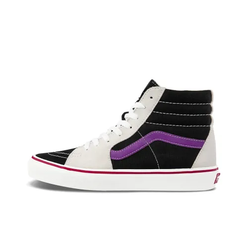 VANS SK8 Slip-on Устойчивый к истиранию Высокий верх Скейтборд Кроссовки Унисекс Черный Бежевый Белый