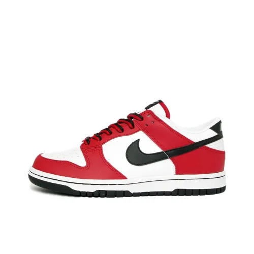 nike Dunk Slip Resistant Lightweight And Breathable Скейтбординг Кроссовки Низкие Женские Белый Красный Черный