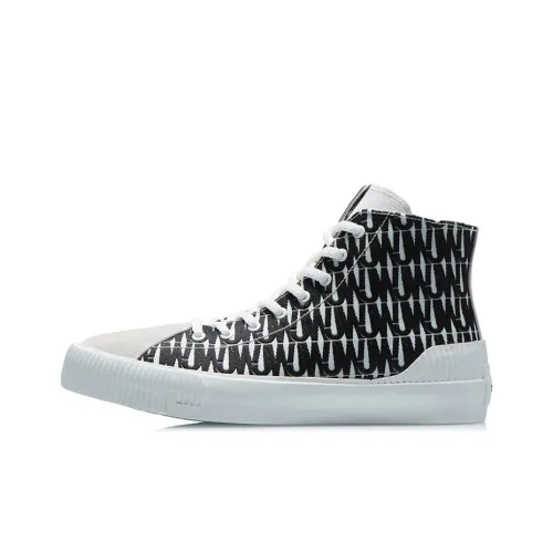 JASON WU x LINING CF tracing Противоскользящие Износостойкие Высокие Кроссовки для скейтбординга Унисекс Черный Белый