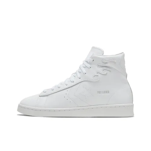 Конверс Cons Pro Leather Slip-Resistant Shock Absorbers High Top Скейтборд Кроссовки Unisex Белый Пламя