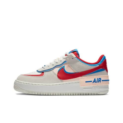 Nike Air Force 1 Shadow Low Топ Скейтборд Кроссовки Женские Серый Красный Синий
