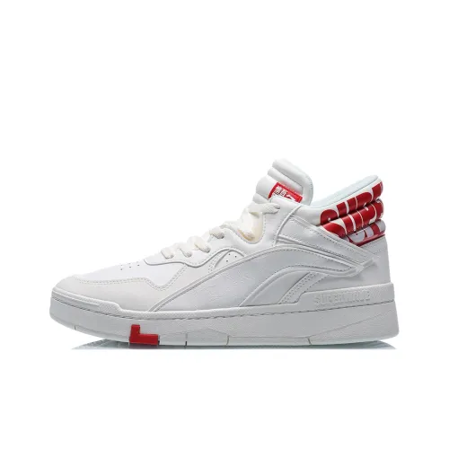 LINING Wave SUPERWAVE MID Топ Скейтборд Кроссовки Мужские Белый Красный