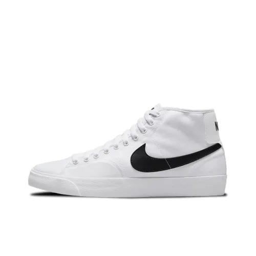 nike Blazer Slip Resistant Shock Absorbers с антискользящими свойствами и устойчивыми к истиранию MID Топ Скейтборд Кроссовки Мужские Белые