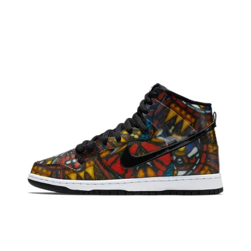 Concepts x Nike Dunk SB Stained Glass Anti-Slip Lightweight High Top Скейтборд Кроссовки Unisex Red Black