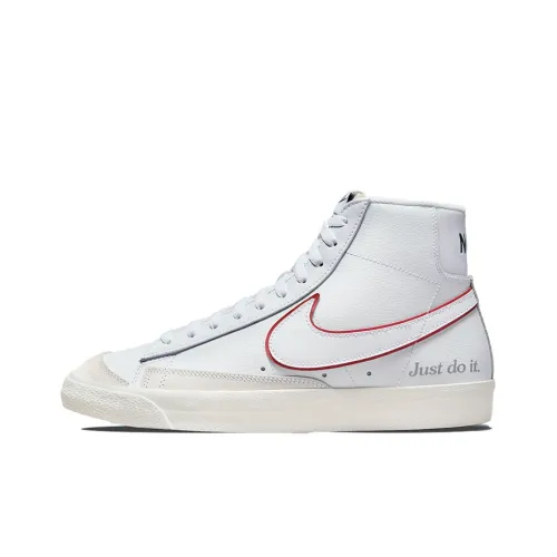 nike Blazer '77 'Just DO IT' Slip-resistant Abrasion-resistant MID Top Skateboard Shoes Men's White nike Blazer '77 'Just DO IT' Противоскользящие Устойчивые к истиранию MID Топ Скейтборд Кроссовки Мужские Белые