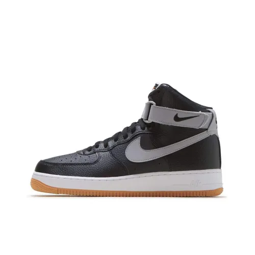 Nike Air Force 1 07 Покрытие Slip-Resistant Легкий Высокий Топ Скейтборд Кроссовки Мужские Черный Белый Серый