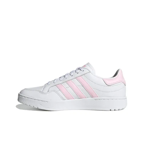 Adidas Originals Team Court Устойчивые к истиранию низкие скейтборд-кроссовки Женские Белые Розовые