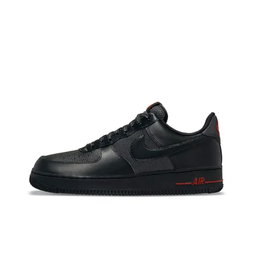 Nike Air Force 1 Slip-resistant Амортизация Устойчивость к истиранию Легкий Низкий Топ Скейтбординг Кроссовки Мужские Черный Красный