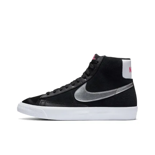 Nike Blazer Mid Vintage 77 Thermal Coating MID Скейтбординг Топ Кроссовки Женские Черный Серебряный