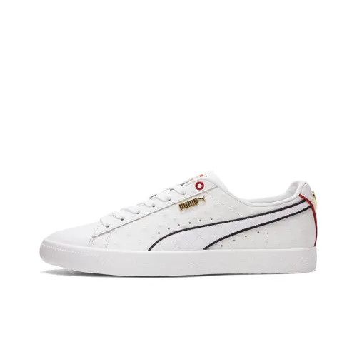PUMA Clyde Flagship Low Топ Скейтборд Кроссовки Мужские Белый Черный Красный