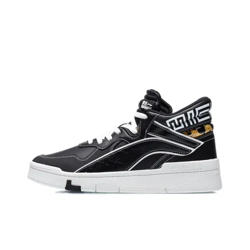 Disney x LiNing Wave Superwave Противоскользящие Устойчивые к истиранию MID Топ Скейтборд Кроссовки Мужские Черный Белый