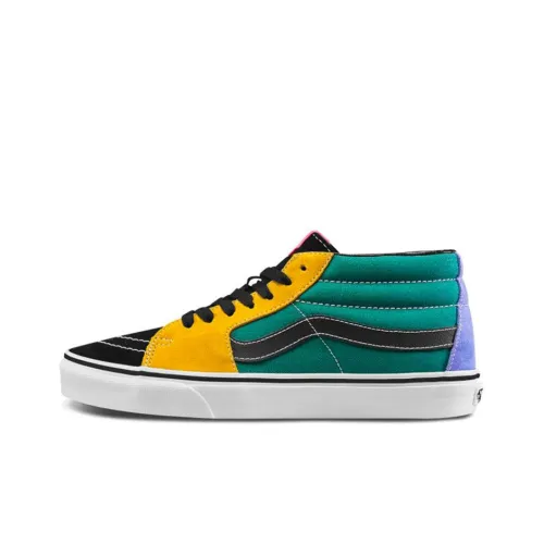 VANS SK8 MID Топ Скейтборд Кроссовки Унисекс Желтый Зеленый