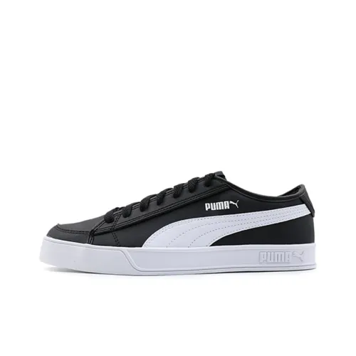 PUMA Smash v2 Vulc SL Дышащий и Легкий Низкий Топ Скейтборд Кроссовки Унисекс Черный Белый