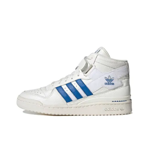 Adidas Originals Forum Mid Износостойкий и Легкий MID Топ Скейтборд Кроссовки Унисекс Белый Синий