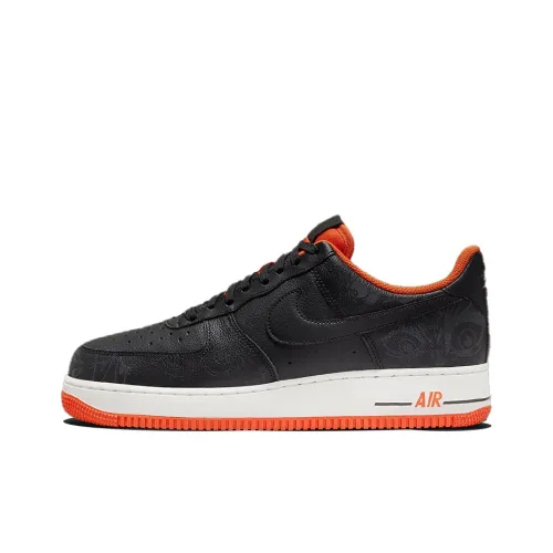 Nike Air FORCE 1 '07 PRM 'Хэллоуин' Slip-Resistant Abrasion-Resistant Low Top Skateboard Shoes Men's Black Orange