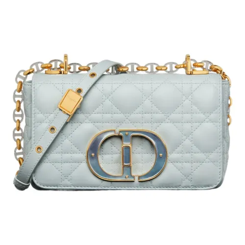 DIOR Caro Коровья кожа Сумка через плечо Сумка Маленькая Женская Синяя