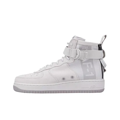 Nike Air Force 1 TRAINERS Светло-серые с покрытием противоскользящие с верхом Mid кроссовки для скейтбординга мужские из замши