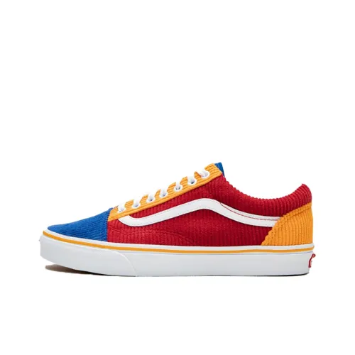 Vans Old Skool Collection Низкие Кроссовки для Скейтбординга Унисекс Красные Желтые Синие