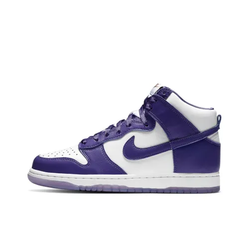 Nike Dunk High Топ Кроссовки для скейтбординга Женские Белые Фиолетовые