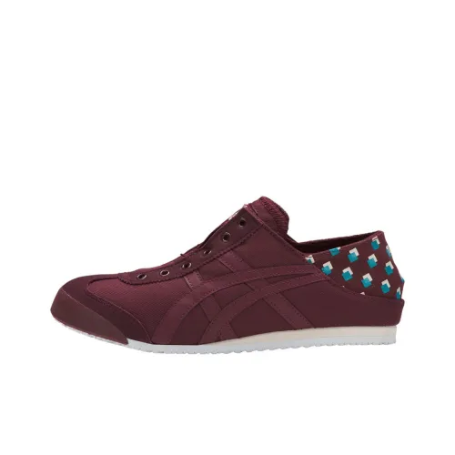 Onitsuka Tiger MEXICO 66 Paraty Противоскользящие Устойчивые к истиранию Низкий Топ Скейтборд Кроссовки Унисекс Бордовый