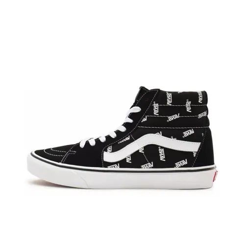 Vans SK8 Устойчивые к истиранию Дышащие Высокие Кроссовки для скейтбординга Унисекс Угольный Черный