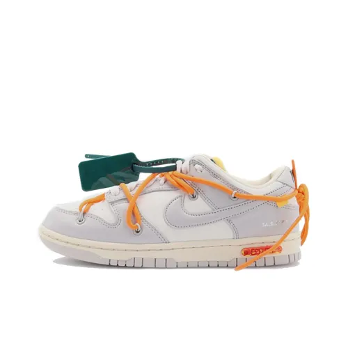 Off Белый x Nike Dunk The 50 №44 Низкий Топ Скейтборд Кроссовки Unisex Серый Белый