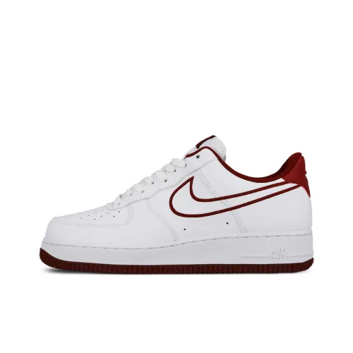 Nike Air Force 1 Lthr Белый Команда Нон-Слип Легкий Низкий Топ Скейтбординг Кроссовки Мужские Белый Красный