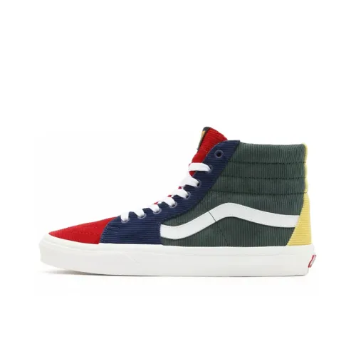 VANS SK8 Смешанный Вельвет Высокие Кроссовки для скейтбординга Унисекс Зеленый синий красный